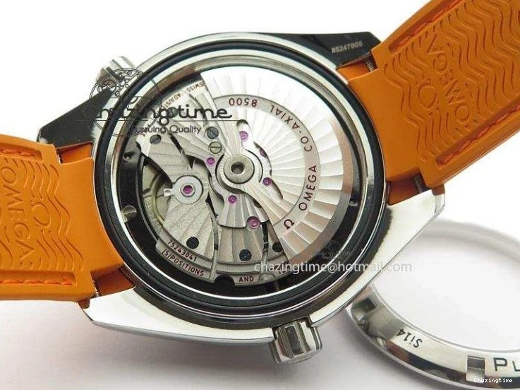 0516 Breathable Planet Ocean SS Bp Maker 45mm Orange Bezel On Orange Rubber Strap A 8221